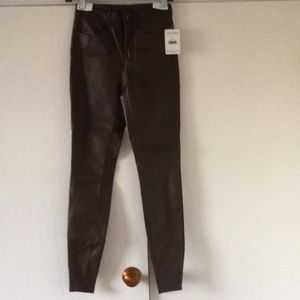 FREE PEOPLE Brown faux leather pants - size 26 NWT